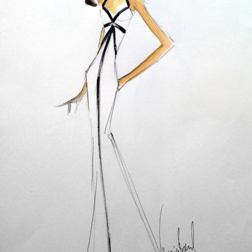Entwurf Cocktailkleid weiss